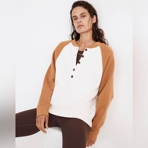 Madewell MWL Betterterry Henley Sweatshirt in Colorblock